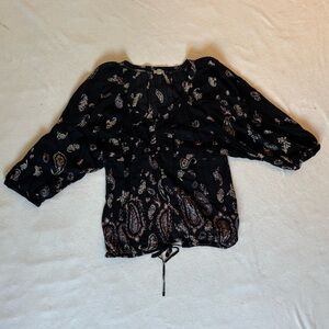 Ecote Black Floral Top